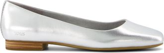 Toms Briella Silver Metallic Leather Flat