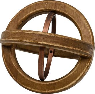 Foreside Home And Garden Orb Decorative Accent Natural Wood & Metal in Brown at Nordstrom
