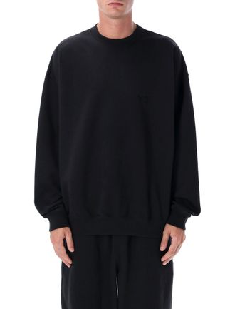 Yohji Yamamoto Oversized Crewneck Cotton Fleece Sweatshirt
