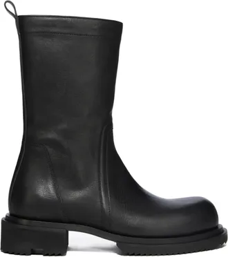 Rick Owens Black Leather Creeper Gabe Boots