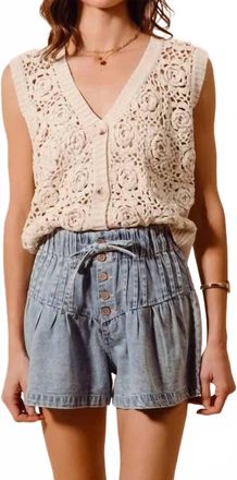 So Me Flared Denim Shorts In Blue