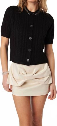 John & Jenn Maxwell Short Sleeve Cardigan In Glitzy Night