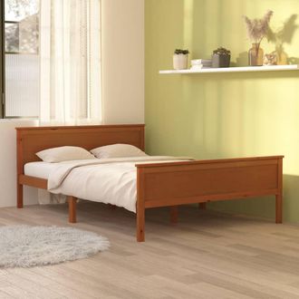 vidaXL Estructura Cama Sin Colch&oacute;n Madera Pino Marr&oacute;n Miel 120x200 Cm Vidaxl