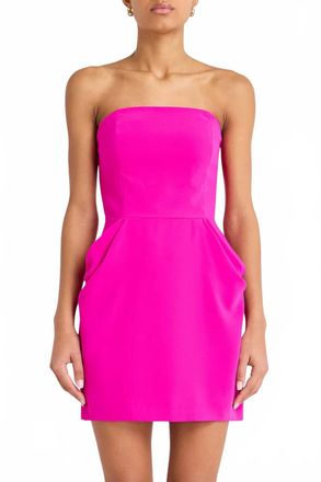 Amanda Uprichard Sabella Mini Dress In Dark Hot Pink
