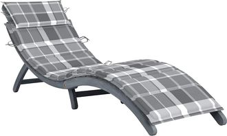 vidaXL Furniture Limited - Tumbona De Madera Maciza De Acacia Con Coj&iacute;n