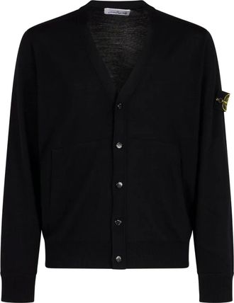 Stone Island Cardigan con applicazione - Nero