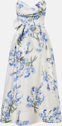 Rebecca Vallance Bluebell draped floral midi dress