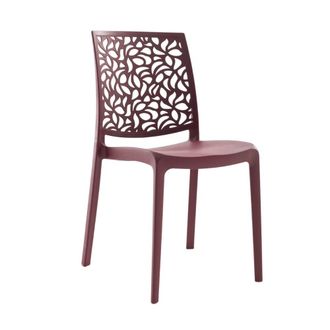 Siediti Fuori e Dentro Conjunto de 4 sillas de resina para interior o exterior rojo oscuro