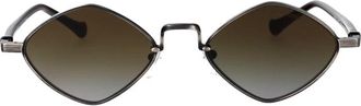 Emporio Armani Angular Cat-Eye Metal Zonnebril - Heren - Zonnebrillen - Grijs - 50 MM - Accessoires