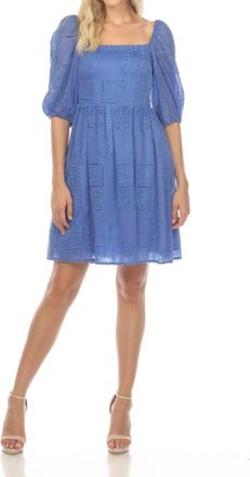 Johnny Was Ella Eyelet Embroidered Mini Dress In Blue