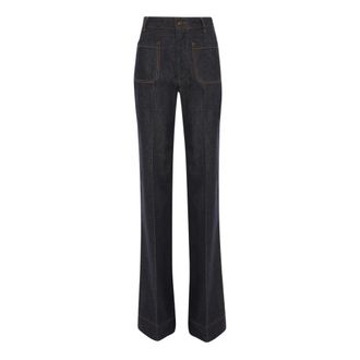 Victoria Beckham Alina Stretch Jeans - Dames - Loose Fit Jeans - Blauw - W24 - Katoen - Jeans