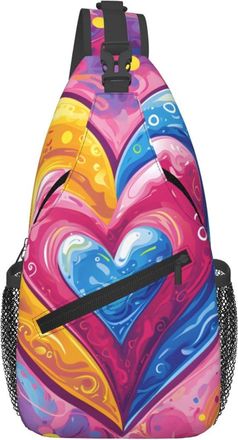 Generic Giant Colorful Heart Crossbody Bag Adjustable Cross Body Bag Anti Theft Crossbody Bags For Casual Women Shopping