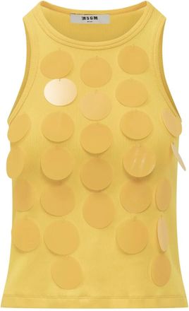 Msgm Canotta con decorazione - Giallo