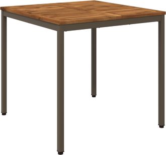 vidaXL Mesa De Cena De Jard&iacute;n Natural Y Caf&eacute; 80 X 80,5 X 75 Cm Vidaxl