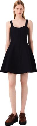 Maje Mini knitted babydoll dress in Navy at Nordstrom, Size 36 Eu
