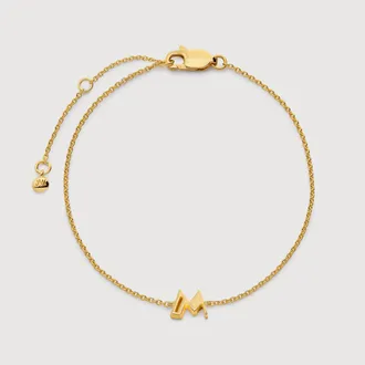 Monica Vinader Gold Initial M Chain Bracelet
