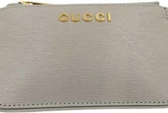 Gucci Gray Leather Coin Purse/Coin Case (Pre-Owned)