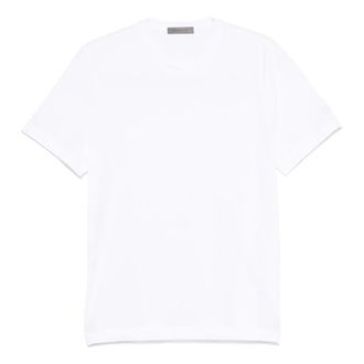 Corneliani T-Shirts, male, White, 3XL, Stretch Cotton Logo T-Shirt