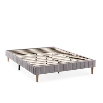 HOMN Base tapizada 140x200 cm color gris claro