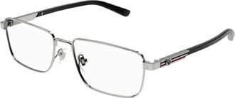 Gucci Optical Frame - Heren - Brillen - Grijs - 55 MM - Leer - Accessoires