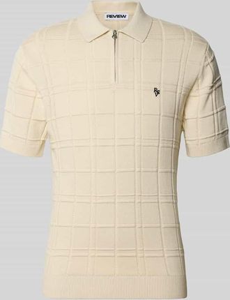 Review Modern Fit Poloshirt mit Logo-Stitching in Ecru, Gr&ouml;&szlig;e XXL