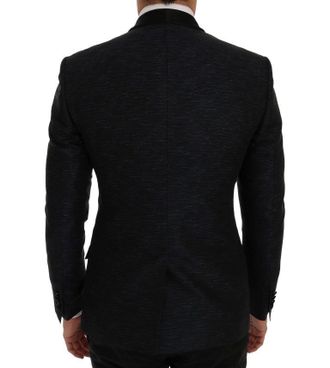 Dolce & Gabbana Mens Blue Martini Slim 2 Piece Blazer Acetate Clothing