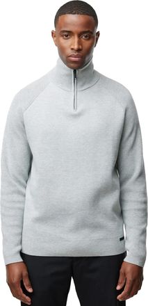 Genti katoenen trui Genti grijs effen normale fit trutleneck rits