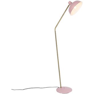 QAZQA Lampada da terra milou - Retr&ograve; - Acciaio - Rosa/Bronzo - Oblungo Max. 1 x Watt - Qazqa