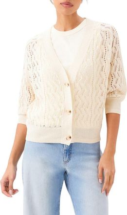 Karen Kane Puff Sleeve Cardigan Sweater in Natural at Nordstrom, Size X-Large P