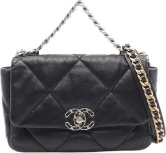 Chanel Pre-owned 19 Matelasse 2Way Shoulder Bag - Dames - Vintage Schoudertas - Zwart - ONE Size - Leer - Vintage
