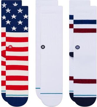 Stance The Americana Assorted 3-Pack Crew Socks in Multi at Nordstrom, Size Large