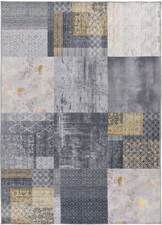 Atticgo Alfombra lavable patchwork gris 140x200 cm