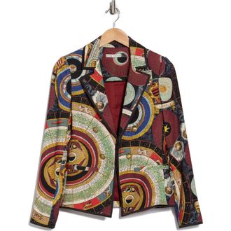 Alice & Olivia Mya Notch Lapel Fitted Blazer in Hands Of Time at Nordstrom Rack, Size 0