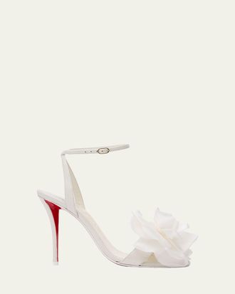 Christian Louboutin 100mm Miss Z Flora Leather Sandals