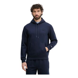 Lacoste Hoodies & sweatvesten, Heren, Blauw, M, Katoen, Hoodie met reli&euml;fmerk
