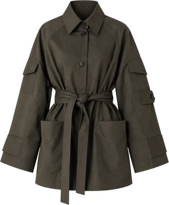 Meimeij Caban Jas - Dames - Jas met riem - Groen - 2XS - Polyester - Jassen