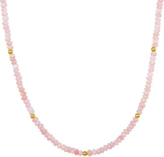 Jewelmak 14K Pink Opal Necklace