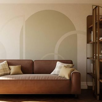 Superfresco Easy Linear Arch Sage Print To Order 3m x 2.8m Mural in Green