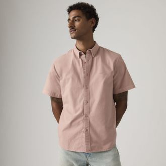 Levi's Short Sleeve Authentic Button Down Shirt - Mens - 2XL - Pink / Woodrose Garment Dye