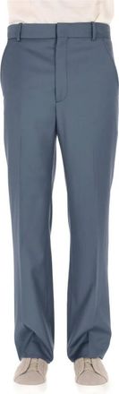 Kenzo Rechte Pantalon met Tailoring - Heren - Straight fit broeken - Blauw - W38 - Wol - Broeken