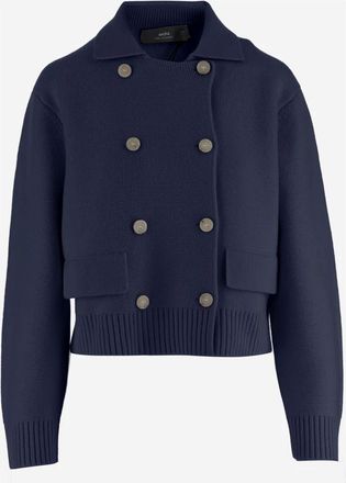 arch4 Truien & Vesten, Dames, Blauw, S, Kasjmier, Double-Breasted Cashmere Jacket