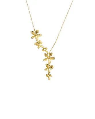 Adornia Plated Petals Drop Necklace