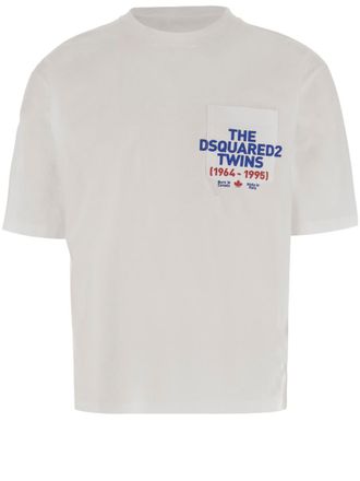 Dsquared2 White Graphic Crew Neck T-Shirt