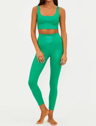 Beach Riot Leah Top In Frosted Fir Shine
