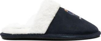 Polo Ralph Lauren bear-embroidered slippers - Blue