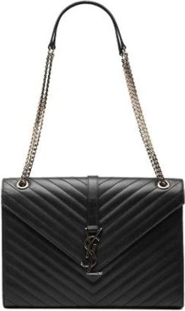 Saint Laurent Pre-owned Envelope Bag - Dames - Vintage Schoudertas - Zwart - ONE Size - Leer - Vintage