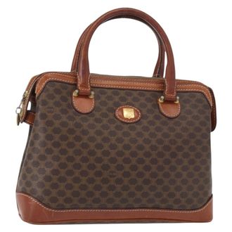 Celine Vintage Macadam Handbag Canvas And Leather Brown Canvas Handbag (Pre-Owned)