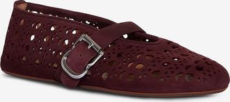 Alaia Riemchenballerinas aus gestanztem Wildleder Vienne