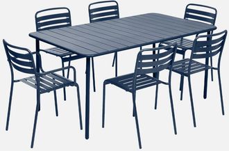 Sweeek Mesa De Jard&iacute;n De Metal 2 Sillones 4 Sillas