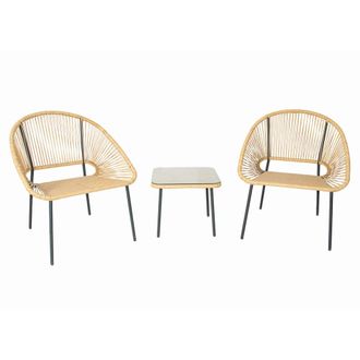 Concept Usine Conjunto de jard&iacute;n de 2 plazas con mesa natural